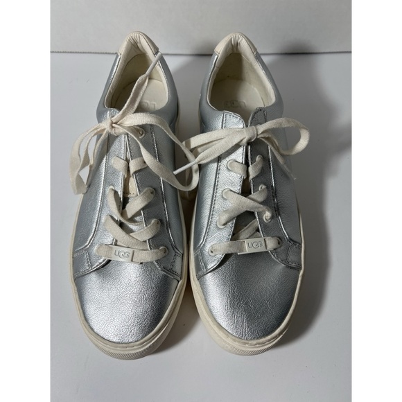 UGG Silver Metallic Sneakers with Classic Design - Picture 1 of 7